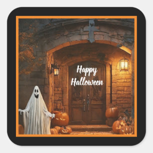 Spooky Ghost Halloween Collectie Vierkante Sticker