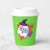 Spooky Ghost Halloween Cups - green Papieren Bekers (Achterkant)