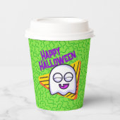 Spooky Ghost Halloween Cups - green Papieren Bekers (Voorkant)