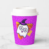 Spooky Ghost Halloween Cups - purple Papieren Bekers (Achterkant)