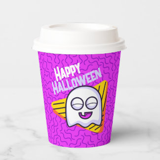 Spooky Ghost Halloween Cups - purple Papieren Bekers