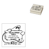Spooky Ghost Halloween Familie Retouradres Rubberstempel (Gestempeld)