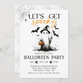 Spooky Ghost Halloween feest Kaart (Voorkant / Achterkant)