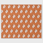 Spooky Ghost Halloween Gift Wrapping Paper Cadeaupapier (Vlak)