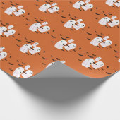 Spooky Ghost Halloween Gift Wrapping Paper Cadeaupapier (Hoek)