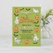 Spooky Ghost Halloween Herfst tweede verjaardag Kaart (Staand voorkant)