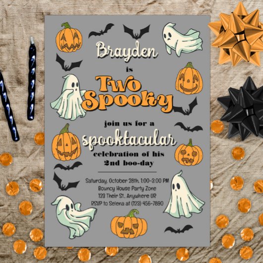 Spooky Ghost Halloween Herfst tweede verjaardag Kaart