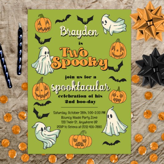 Spooky Ghost Halloween Herfst tweede verjaardag Kaart