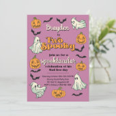 Spooky Ghost Halloween Herfst tweede verjaardag Kaart (Staand voorkant)