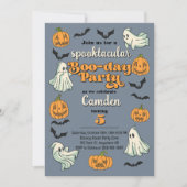 Spooky Ghost Halloween Herfst Verjaardagsfeest Kaart (Voorkant)