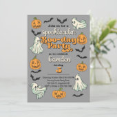 Spooky Ghost Halloween Herfst Verjaardagsfeest Kaart (Staand voorkant)