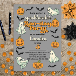 Spooky Ghost Halloween Herfst Verjaardagsfeest Kaart