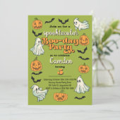 Spooky Ghost Halloween Herfst Verjaardagsfeest Kaart (Staand voorkant)