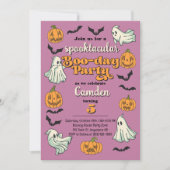 Spooky Ghost Halloween Herfst Verjaardagsfeest Kaart (Voorkant)