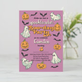 Spooky Ghost Halloween Herfst Verjaardagsfeest Kaart (Staand voorkant)