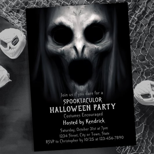 Spooky Ghost Halloween Kostuum Feest Kaart