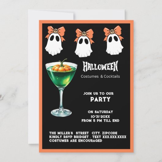 Spooky Ghost & Halloween Kostuums en Cocktails (Voorkant)