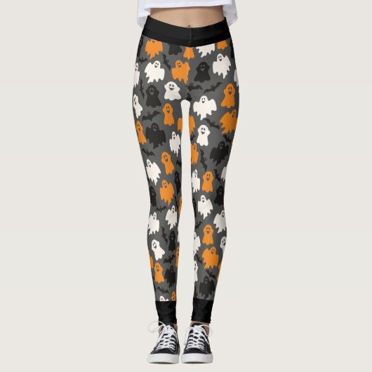 Spooky Ghost Halloween Leggings (Voorkant)