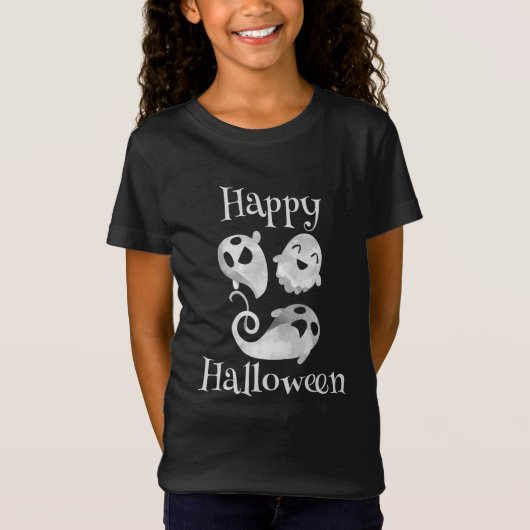 Spooky Ghost Halloween Meisjes T-shirt (Voorkant)