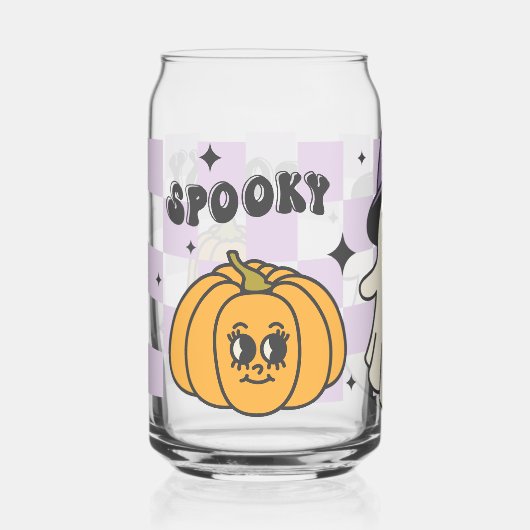 Spooky Ghost Halloween Mok, Herfst Halloween Gift Blikvorm Glas (Voorkant)