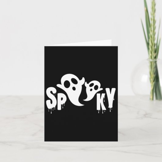 Spooky Ghost - Halloween Ontwerp Kaart (Voorkant)