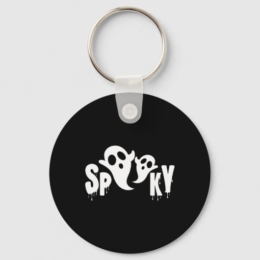 Spooky Ghost - Halloween Ontwerp Sleutelhanger (Voorkant)