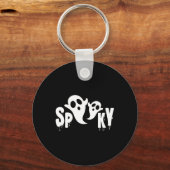 Spooky Ghost - Halloween Ontwerp Sleutelhanger (Voorkant)