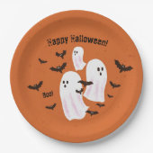Spooky Ghost Halloween Paper Party Borden Papieren Bordje (Voorkant)