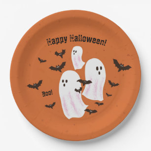 Spooky Ghost Halloween Paper Party Borden Papieren Bordje