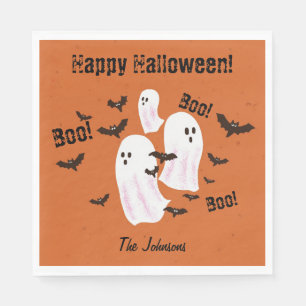 Spooky Ghost Halloween Paper Party Napkins Servet