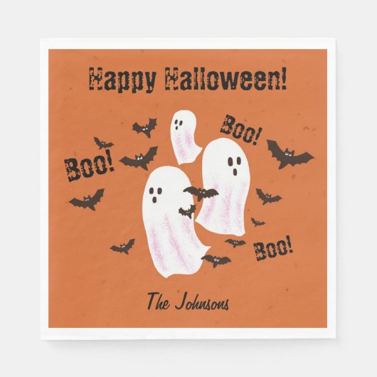 Spooky Ghost Halloween Paper Party Napkins Servet (Voorkant)
