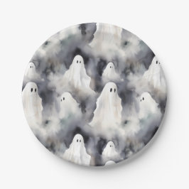 Spooky Ghost Halloween Papieren Bordje