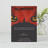 Spooky Ghost Halloween Party Invitation Kaart (Staand voorkant)