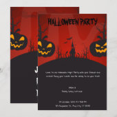 Spooky Ghost Halloween Party Invitation Kaart (Voorkant / Achterkant)
