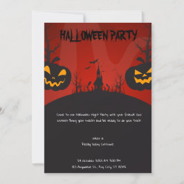 Spooky Ghost Halloween Party Invitation Kaart