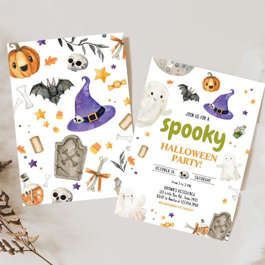 Spooky Ghost Halloween Party Kaart