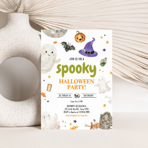 Spooky Ghost Halloween Party Kaart