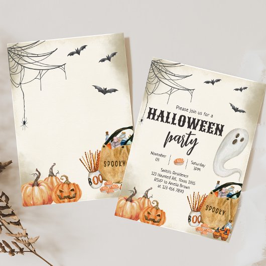 Spooky Ghost Halloween Party Kaart