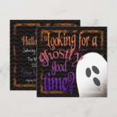 Spooky Ghost Halloween Party Kaart (Voorkant / Achterkant)