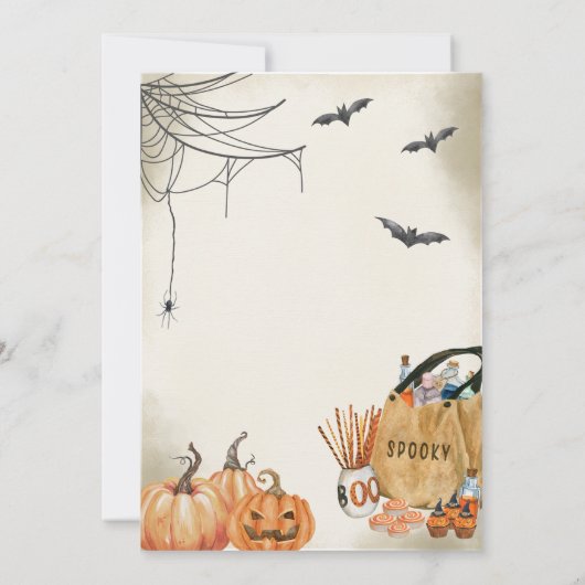 Spooky Ghost Halloween Party Kaart (Achterkant)