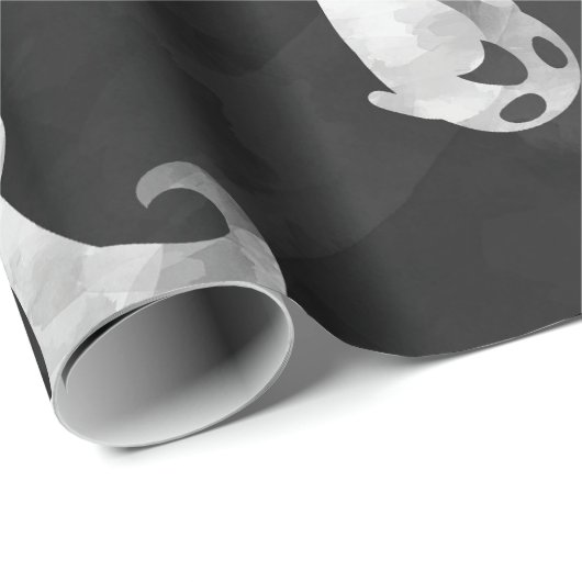 Spooky Ghost Halloween Party Wrapping Paper Cadeaupapier (Rol Hoek)
