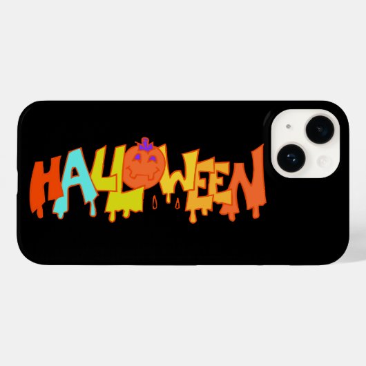 Spooky Ghost Halloween Print Design Iphone Case (Achterkant (horizontaal))