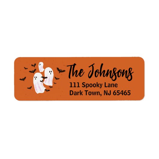 Spooky Ghost Halloween Return Address Labels (Voorkant)