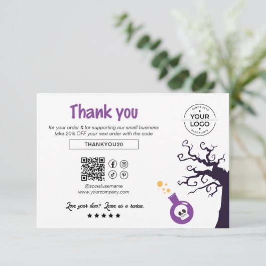 Spooky Ghost Halloween Small Business Bedankt (Staand voorkant)