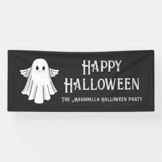 Spooky Ghost Halloween Spandoek (Horizontaal)