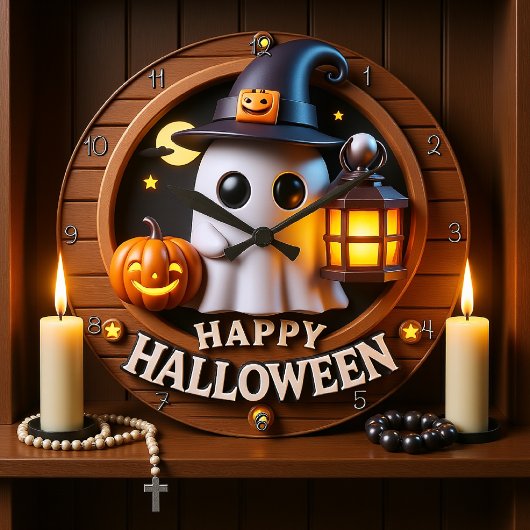 Spooky Ghost Halloween thema Grote Klok