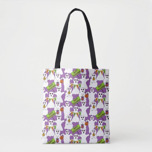 Spooky Ghost Halloween Tote Bag (Voorkant)