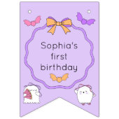 Spooky Ghost Halloween Verjaardag Bunting Flags Vlaggetjes (Eerste vlag)