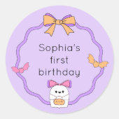 Spooky Ghost Halloween Verjaardag Ronde Sticker (Voorkant)