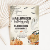 Spooky Ghost Halloween verjaardagsfeestje Kaart